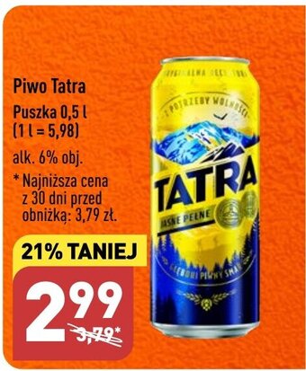 ALDI Piwo Tatra Puszka 0,5 l oferta