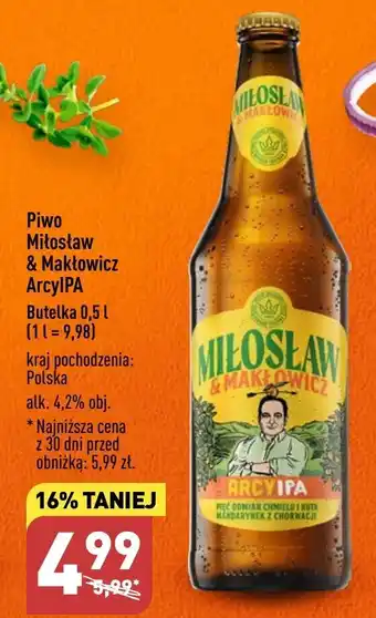 ALDI Piwo Miłosław & Makłowicz ArcyIPA Butelka 0,5 l oferta
