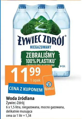 E.Leclerc Żywiec-Zdrój Woda źródlana 6 x 1,5l oferta