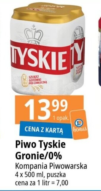 E.Leclerc Piwo Tyskie Gronie/0% 4 x 500 ml oferta
