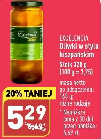 ALDI EXCELENCIA Oliwki w stylu hiszpańskim 320g oferta
