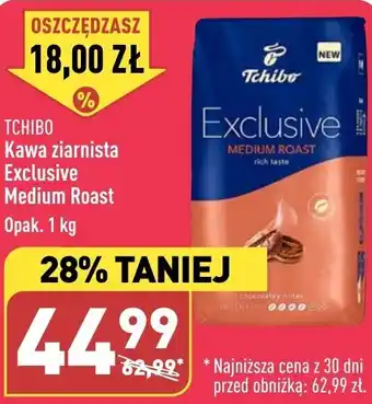 ALDI TCHIBO Kawa ziarnista Exclusive Medium Roast 1kg oferta