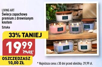 ALDI LIVING ART Świeca zapachowa premium z drewnianym knotem oferta