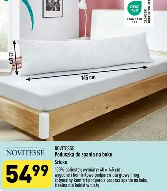 ALDI NOVITESSE Poduszka do spania na boku 40x145cm oferta