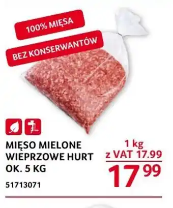 Selgros MIĘSO MIELONE 1 kg WIEPRZOWE HURT OK. 5 KG oferta