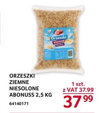 Selgros ORZESZKI ZIEMNE NIESOLONE ABONUSS 2,5 KG oferta