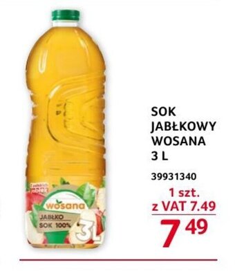 Selgros SOK JABŁKOWY WOSANA 3L oferta