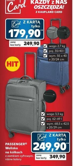 Kaufland Walizka na kołkach 68.5 x 42.5 x 29 cm oferta