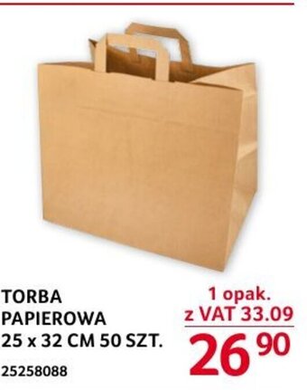 Selgros TORBA PAPIEROWA 25 x 32 CM 50 SZT. oferta