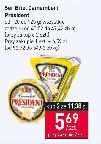 Stokrotka Ser Brie, Camembert Président 120-125g oferta