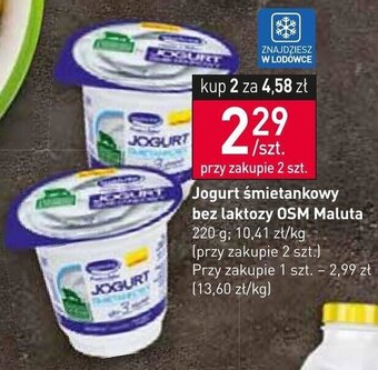 Stokrotka Jogurt śmietankowy bez laktozy OSM Maluta 220g oferta