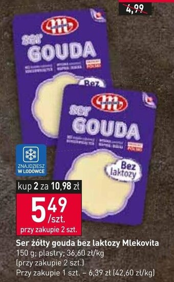 Stokrotka Ser żółty gouda bez laktozy Mlekovita 150g oferta