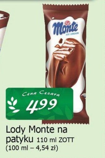 Cezar Delikatesy ZOTT Lody Monte na patyku 110 ml oferta