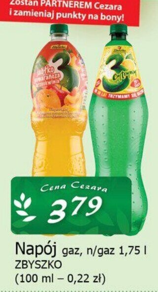 Cezar Delikatesy ZBYSZKO Napój 1,75 | oferta