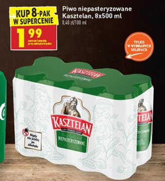 Biedronka Piwo niepasteryzowane Kasztelan 500ml oferta