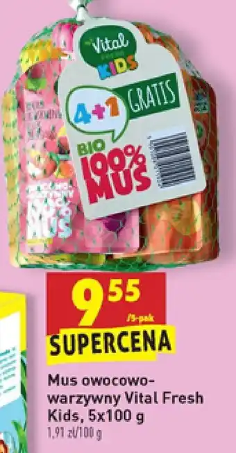 Biedronka Mus owocowo-warzywny Vital Fresh Kids 5x100g oferta