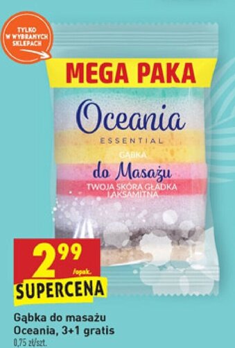 Biedronka Gąbka do masażu Oceania 3+1 gratis oferta