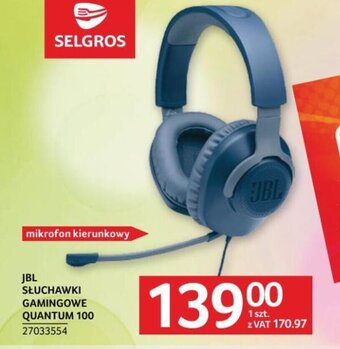 Selgros JBL SŁUCHAWKI GAMINGOWE QUANTUM 100 oferta