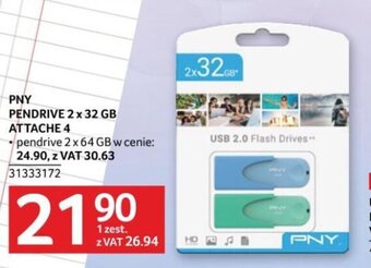 Selgros PNY PENDRIVE 2 x 32 GB ATTACHE 4 oferta