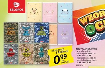 Selgros ZESZYT A5/16 KARTEK oferta
