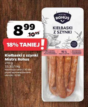 Netto Kiełbaski z szynki mistrz rohus oferta