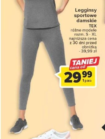 Carrefour Legginsy sportowe damskie TEX oferta