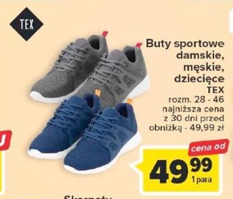 Carrefour Buty sportowe damskie, męskie, dziecięce TEX oferta