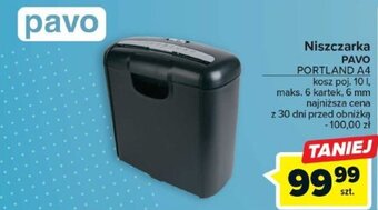 Carrefour Niszczarka PAVO PORTLAND A4 oferta