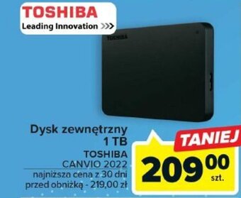 Carrefour Dysk zewnętrzny 1 TB TOSHIBA CANVIO 2022 oferta