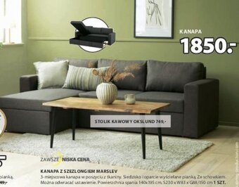 JYSK KANAPA Z SZEZLONGIEM MARSLEV S230xW83xG88/150cm oferta