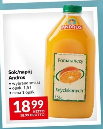 Makro Sok/napój Andros 1,5 l oferta