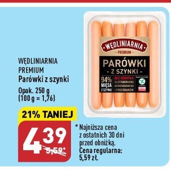 ALDI Parówki z szynki 1 SZT 250 G oferta