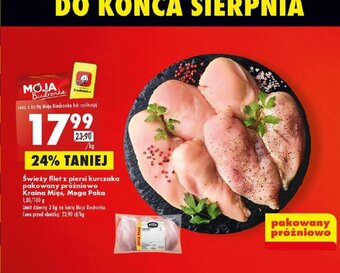 Biedronka Świeży filet z piersi kurczaka pakowany próżniowo Kraina Mięs, Mega Paka 1 kg oferta