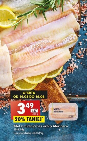 Biedronka Filet z mintaja bez skóry Marinero 100 g oferta
