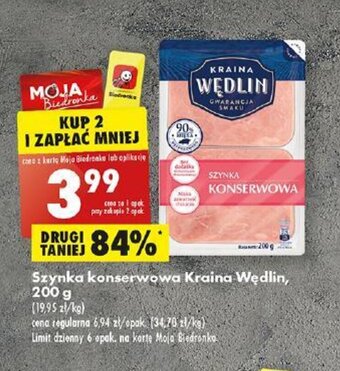 Biedronka Szynka konserwowa Kraina Wędlin, 200 g oferta