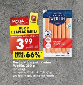 Biedronka Parówki z szynki Kraina Wędlin, 250 g oferta