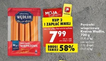 Biedronka Parówki wieprzowe Kraina Wedlin, 700 g oferta