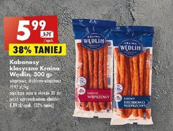 Biedronka Kabanosy klasyczne Kraina Wędlin, 300 g oferta