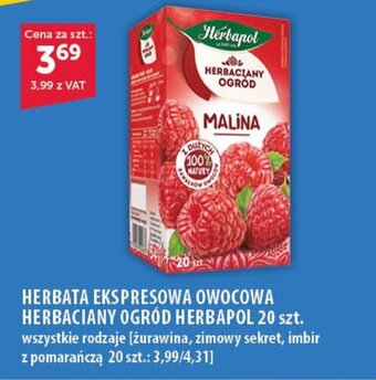 Eurocash HERBATA EKSPRESOWA OWOCOWA HERBACIANY OGRÓD HERBAPOL 20 szt. oferta
