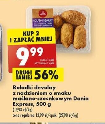 Biedronka Roladki devolay z nadzieniem o smaku maślano-czosnkowym Dania Express, 500 g oferta