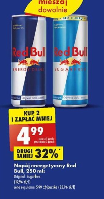 Biedronka Napój energetyczny Red Bull, 250 ml oferta