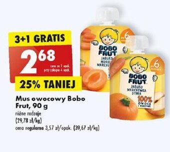 Biedronka Mus owocowy Bobo Frut, 90 g oferta