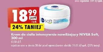 Biedronka Krem do ciała intensywnie nawilżający NIVEA Soft, 300 ml oferta