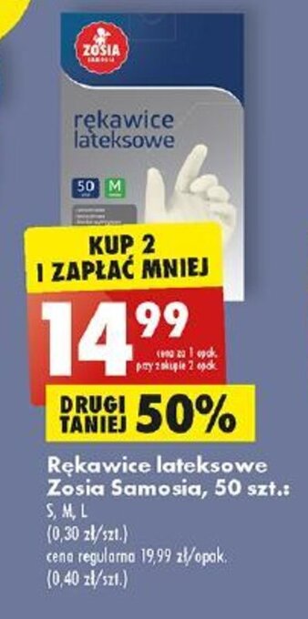 Biedronka Rękawice lateksowe Zosia Samosia, 50 szt. oferta