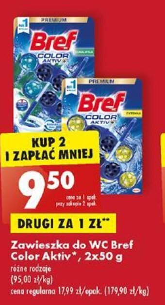 Biedronka Zawieszka do WC Bref Color Aktiv*, 2x50 g oferta