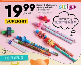 Biedronka Zestaw 2 długopisów wymazywalnych z 3 wkładami* oferta