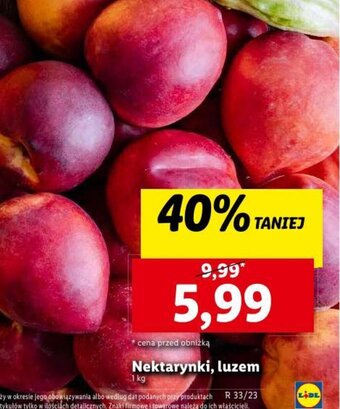 Lidl Nektarynki, luzem 1 kg oferta