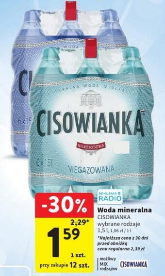 Intermarche Woda mineralna CISOWIANKA 1,5l oferta