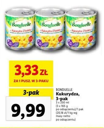 Lidl Kukurydza, 3-pak 3 x 250 ml oferta