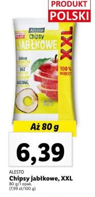 Lidl Chipsy jabłkowe, XXL 80 g oferta